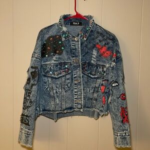 Blue B 'Forget About Your Phone' Distressed Denim Jacket